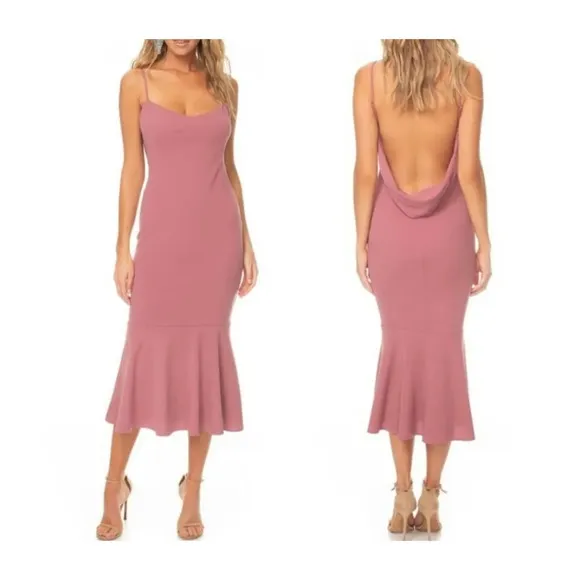 NWT  Twirl Sleeveless Pink Drape Back Dress - Image 2