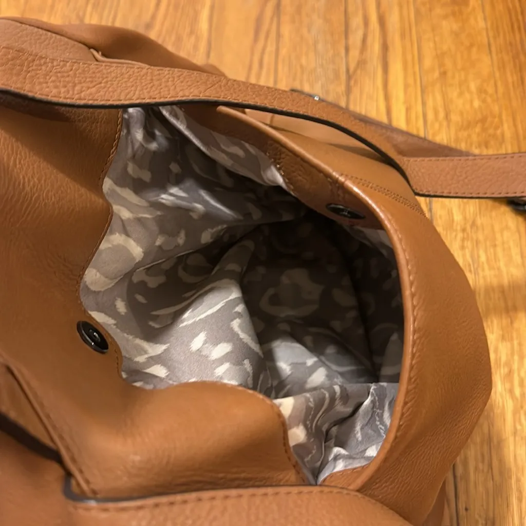 Aimee Kestenberg Bali Backpack pebbled genuine leather cognac brown - Image 11