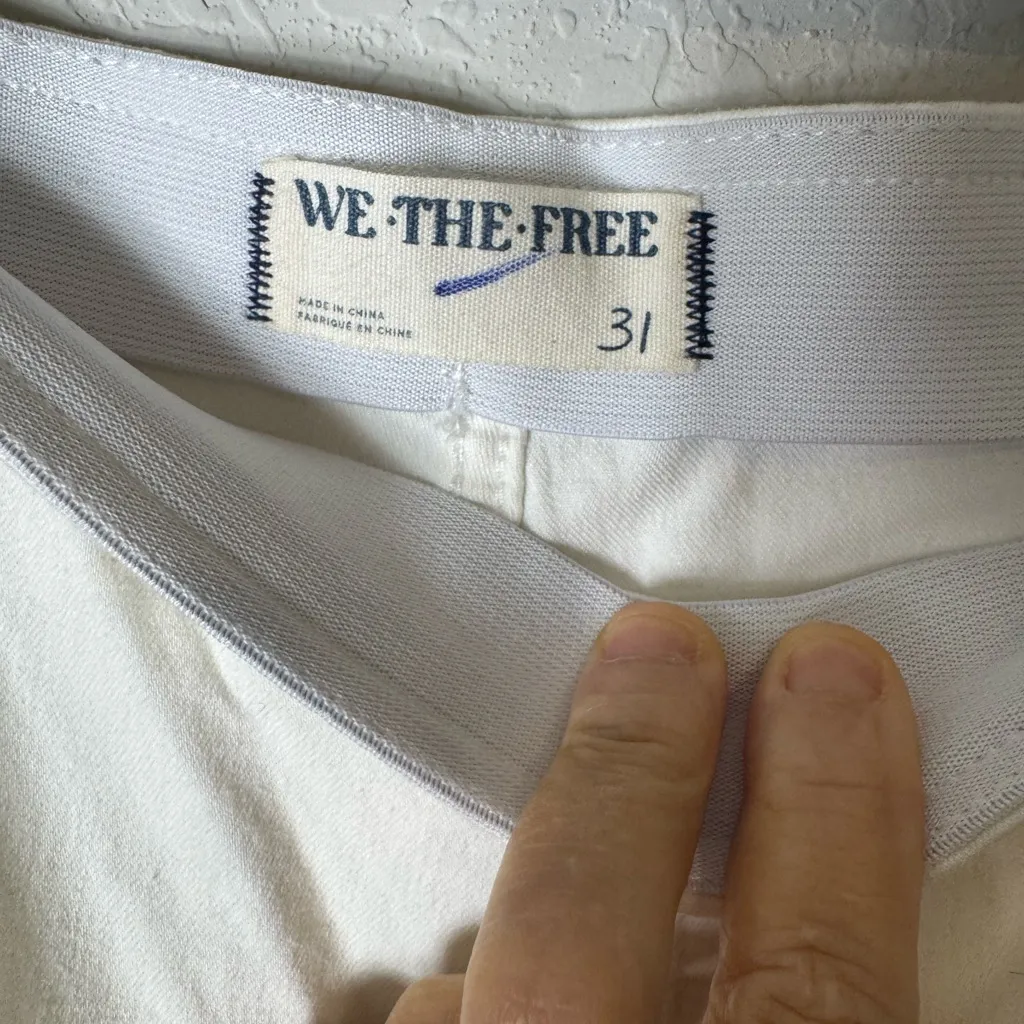 We The Free Jenny High Rise Skinny Flare Pants White Size 31 - Image 4