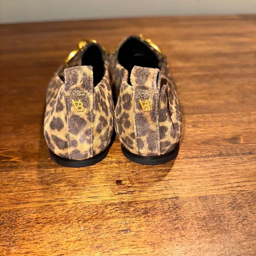 NWOB Veronica Beard Champlain Suede Chain Leopard Loafer - Image 6