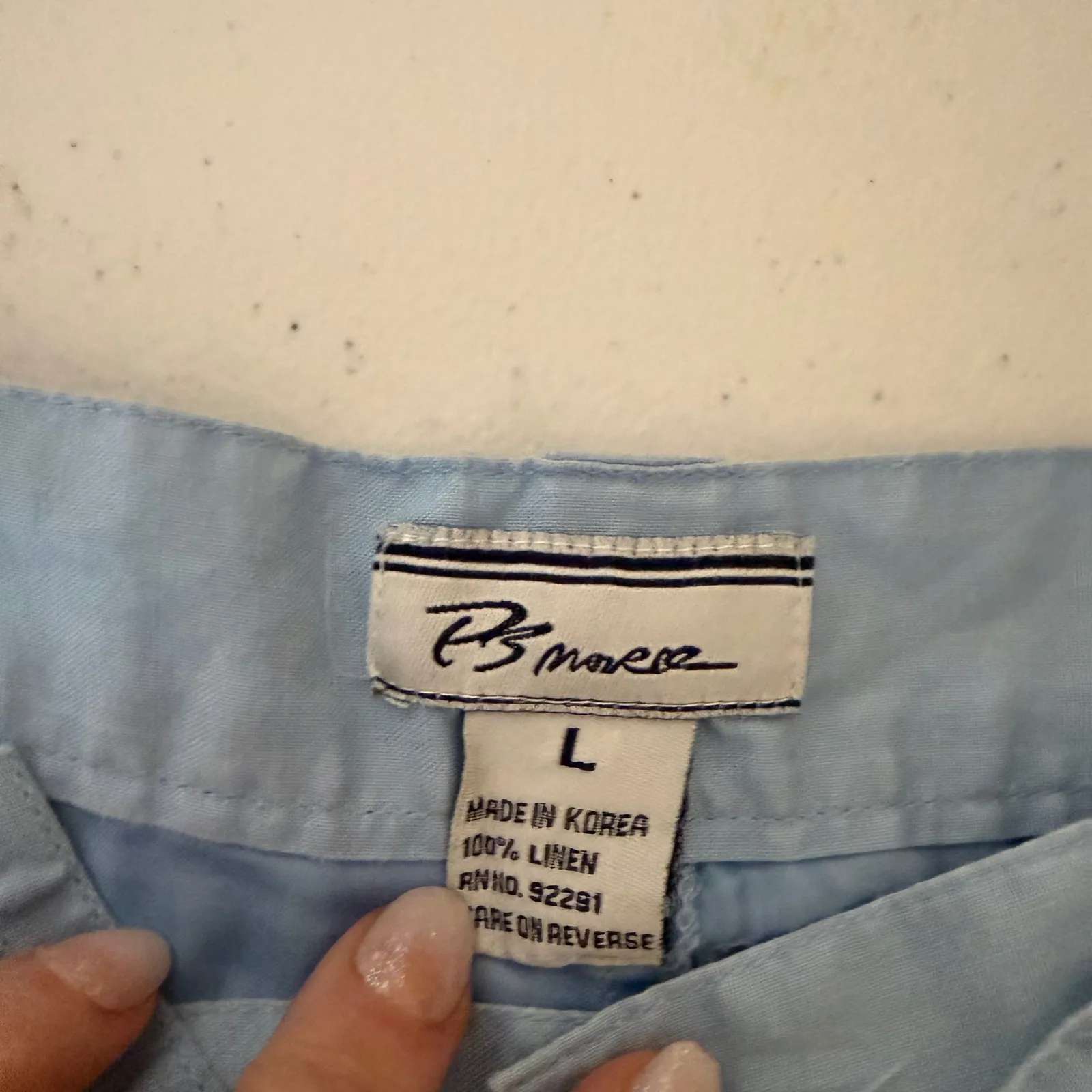 PB moore Women's Light Blue 100% Linen Wide Leg Pants Size L Vacation Beach Size L - Image 2