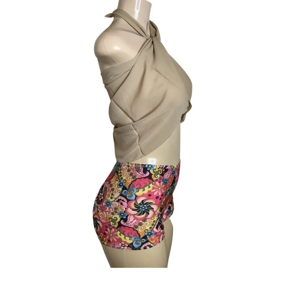 Indecent Proposal Made by Zuliana Shorts & Zuliana Sarong Top New With Tags Brown - Image 2