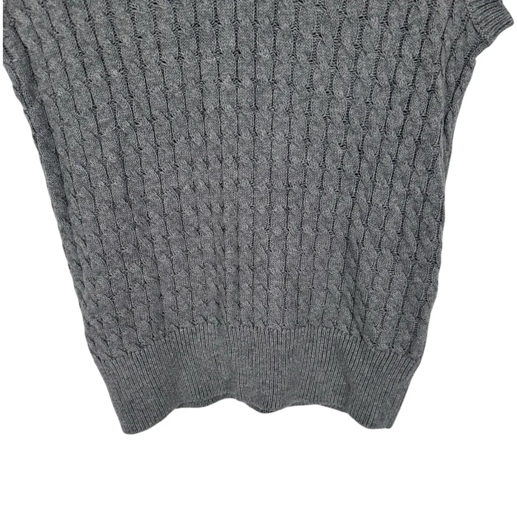 L’academie Grey Knit Collared Sweater Vest size XS Cotton Wool Blend Sleeveless - Image 4