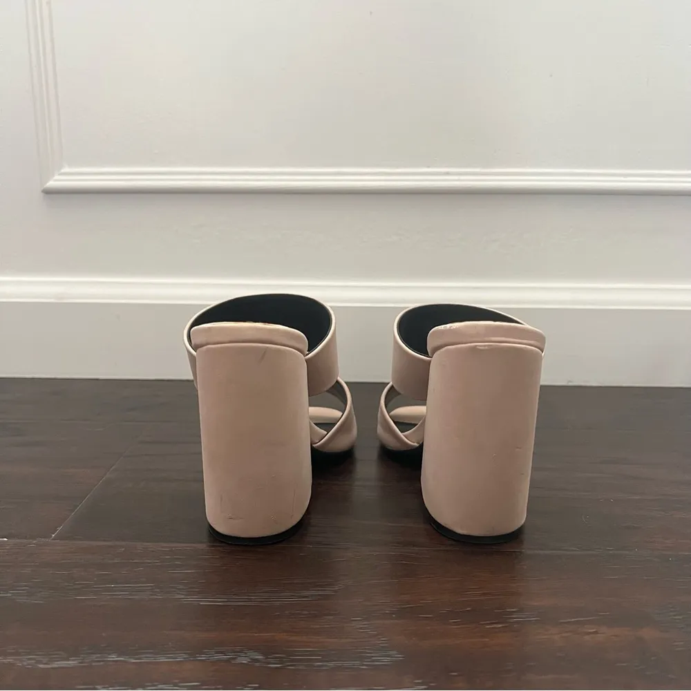 Square Peep Toe Double Band Chunky Heel Mules size 5.5 - Image 6