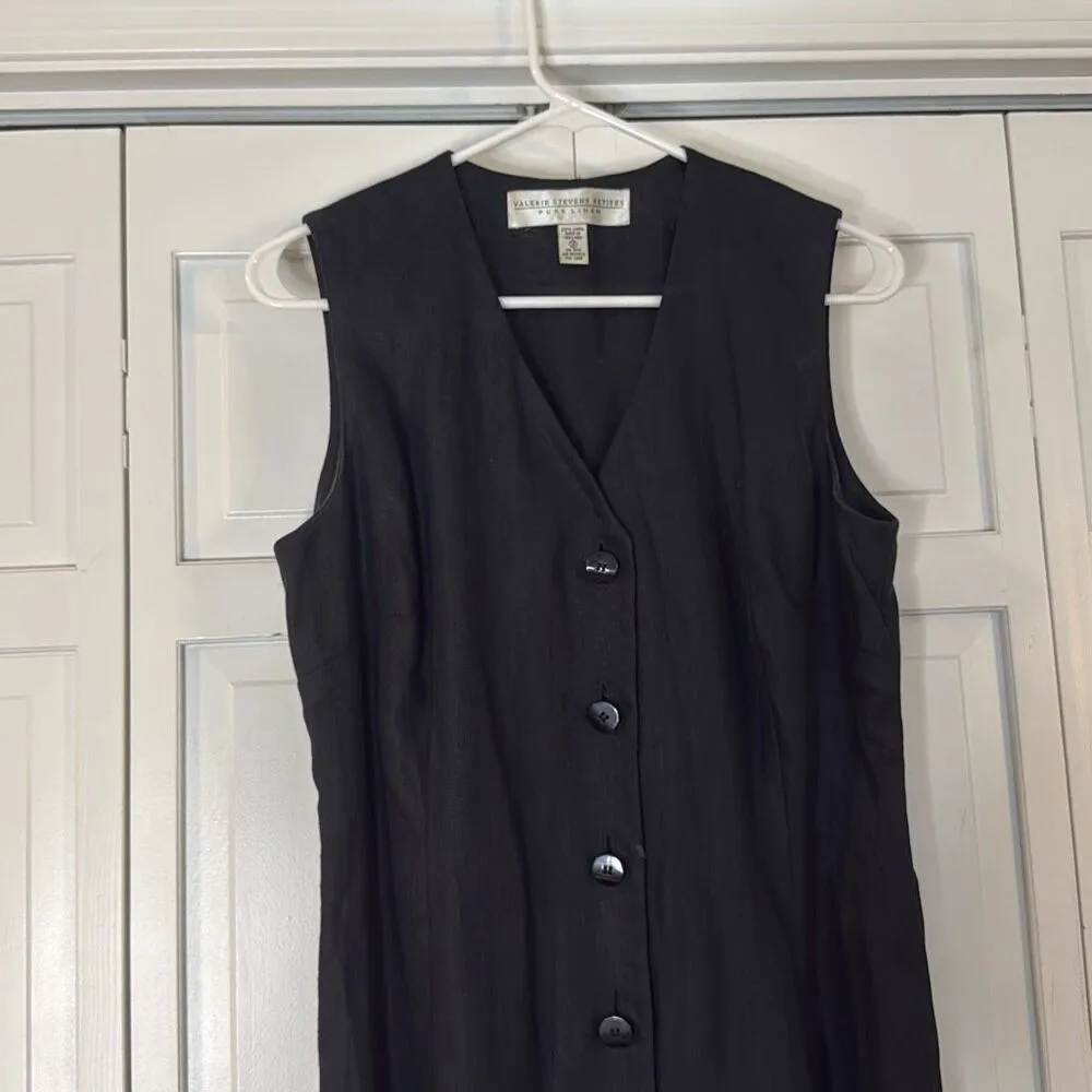 Valerie Stevens Petites vintage 100% linen vneck midi dress 12p - Image 5