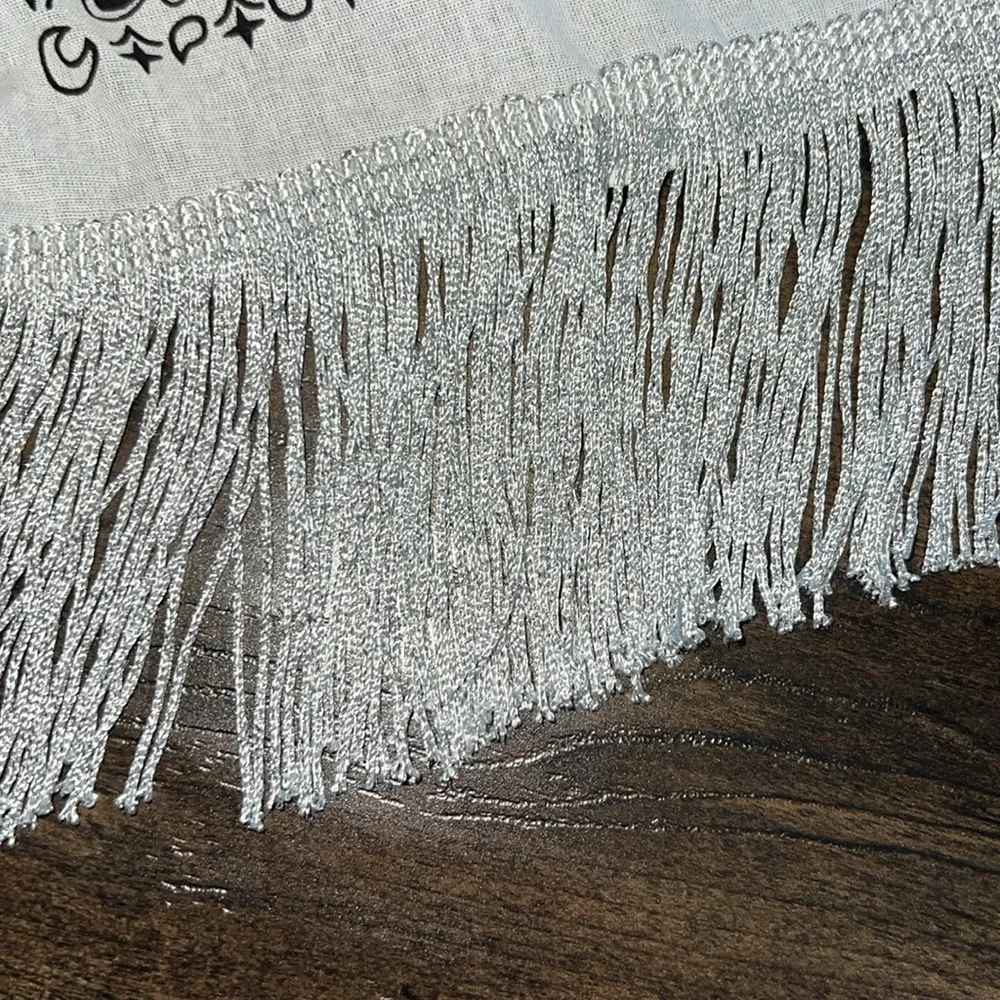 NWOT Tipi Steerhead Earrings and Necklace Set with Custom Silver Fringe Bandana - Image 9