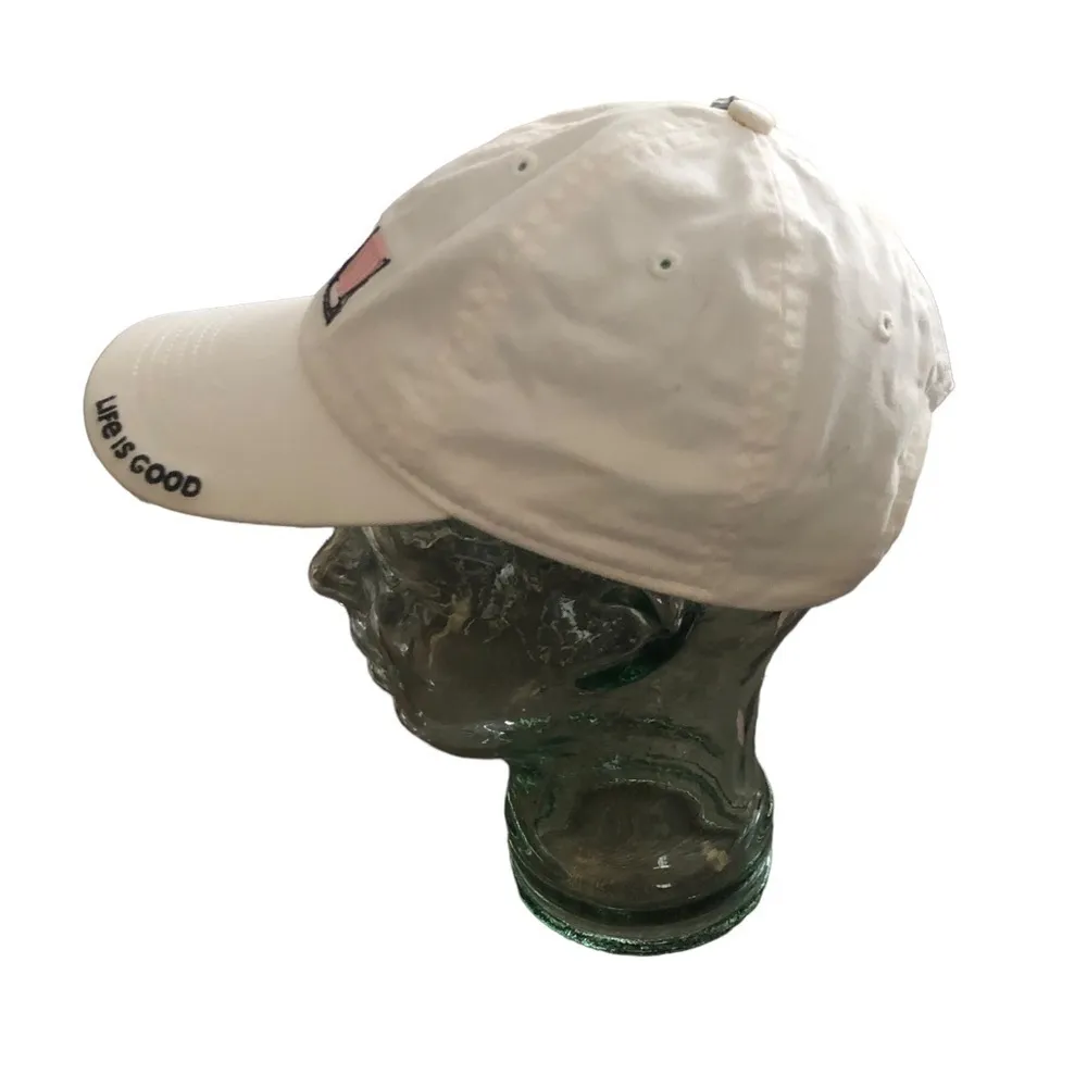 White Cotton Adjustable Cap Hat Beach Chairs OS Athletic Sporty - Image 6