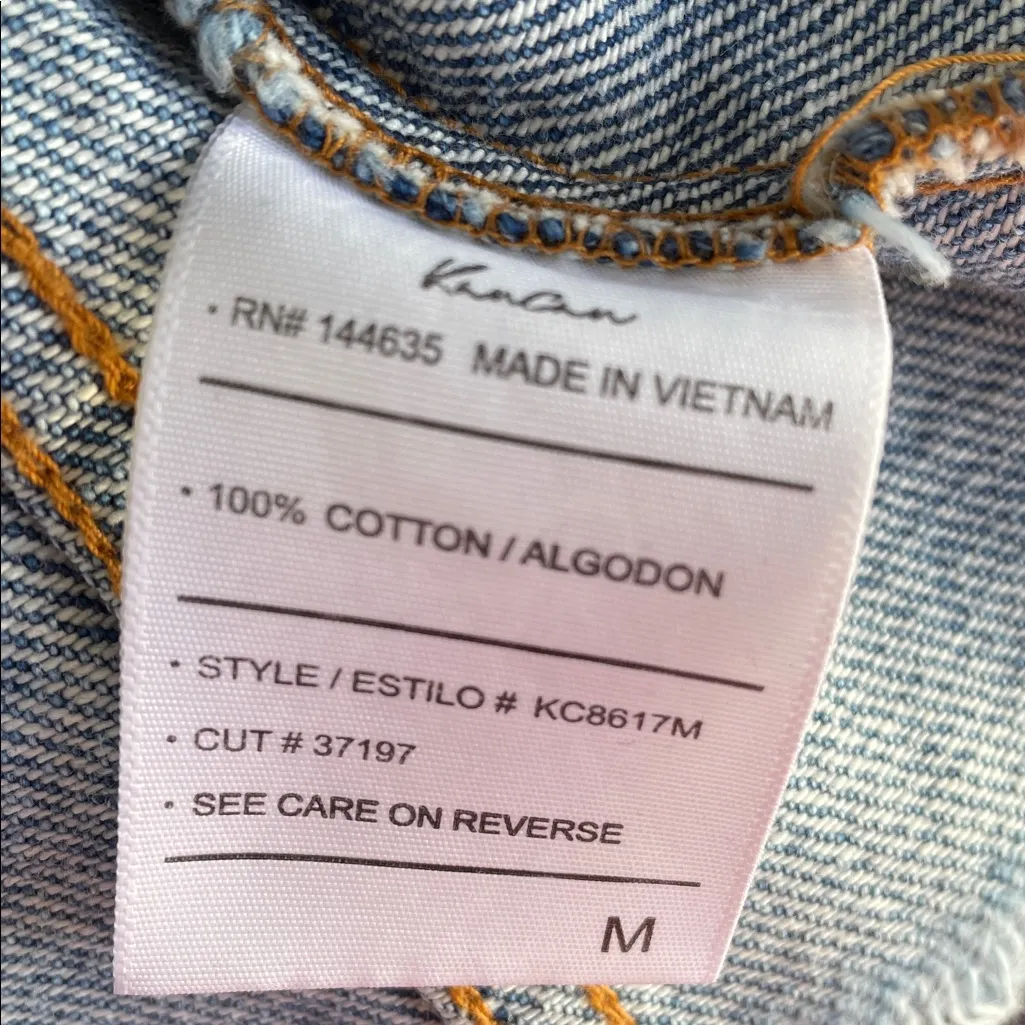 KANCAN SAWYER DISTRESSED DENIM JACKET Blue Size M - Image 6