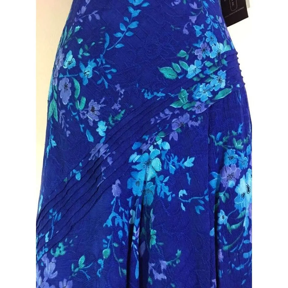 Vtg Floral Dress Petite Women 6 P S Blue Karin Stevens Cottage Core Coquette New - Image 7