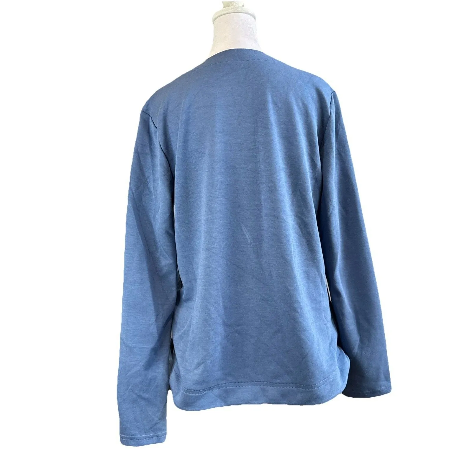 Women's Croft & Barrow Sweatshirt Size S Blue Button Detail Long Sleeve NWT - Image 4