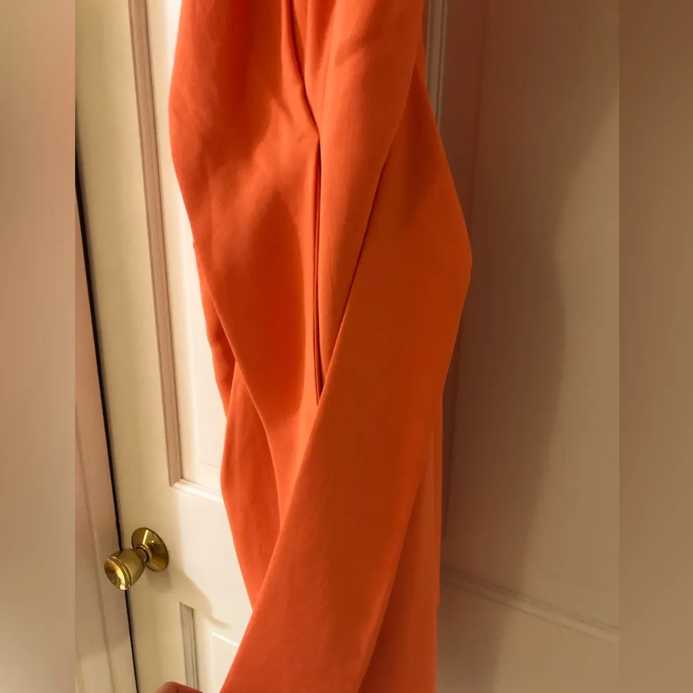 Alice + Olivia Katie Tie Wrap Mini Dress in Coral Orange Size 10 Sleeveless - Image 6