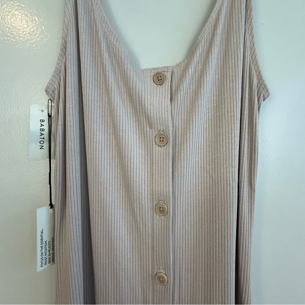 NWT Aritzia Babaton Jayce Ribbed Tank Dress in Lila Fog Size Large - Image 4