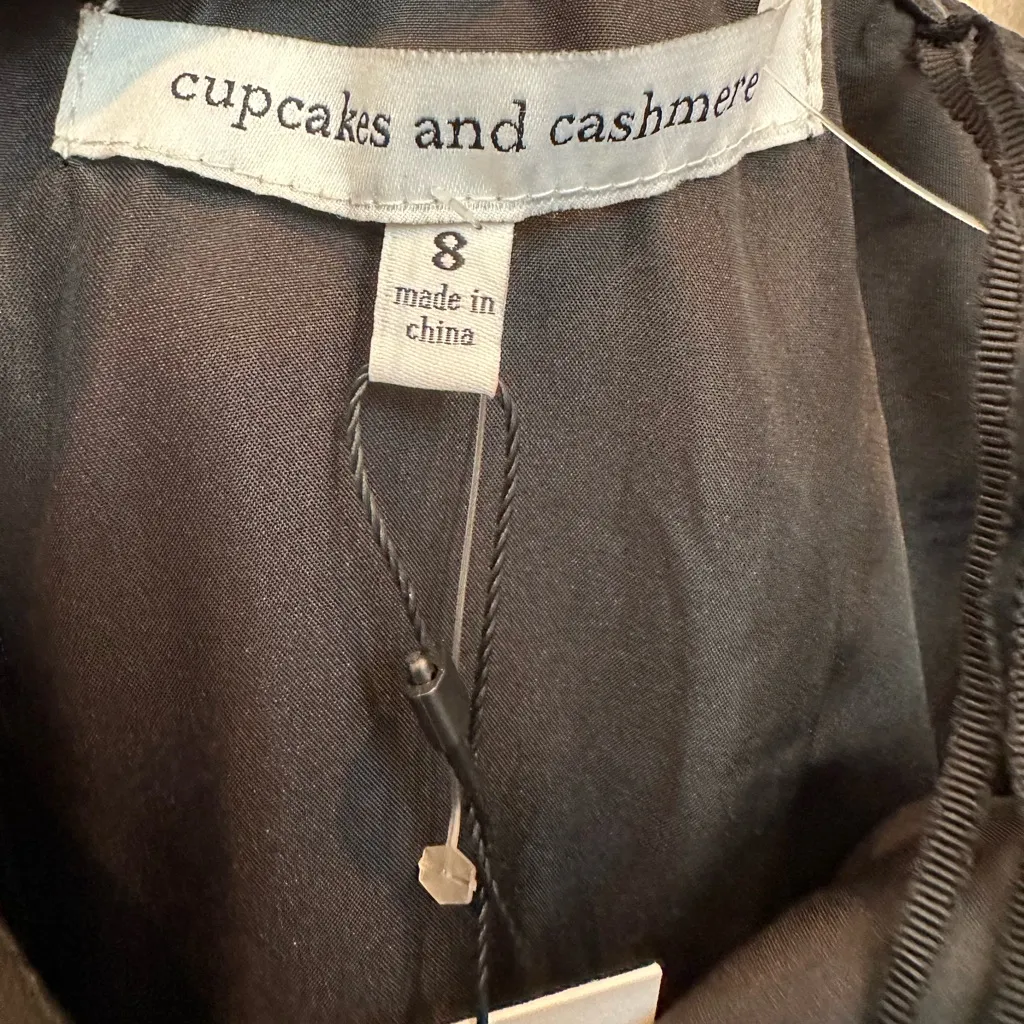 Cupcakes and Cashmere Lexy Off Shoulder Elegant Black Dress Size 8 Medium NWT - Image 8