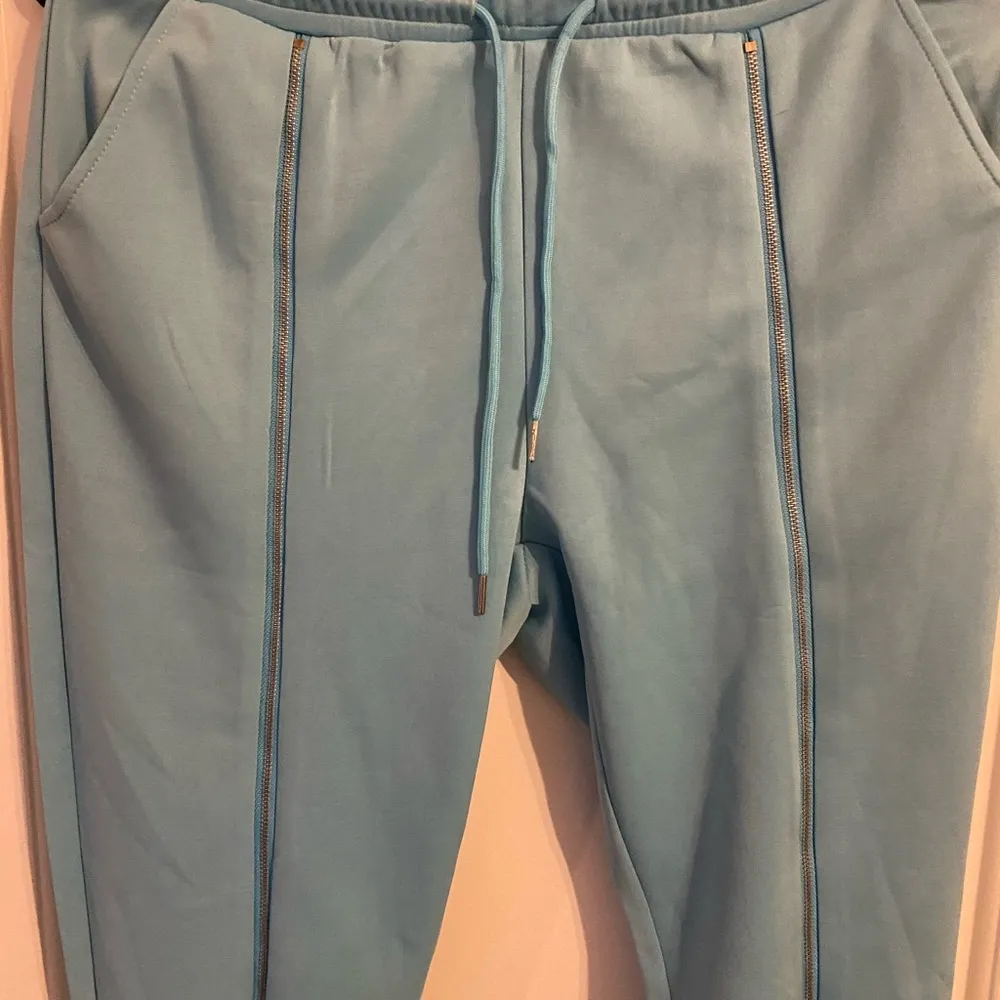 Waisted blue zipper track pants Size XL - Image 6