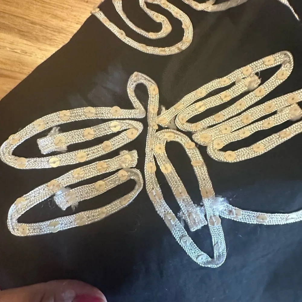 Basil & Maude Black Sequin Skirt Size 4 - Image 4