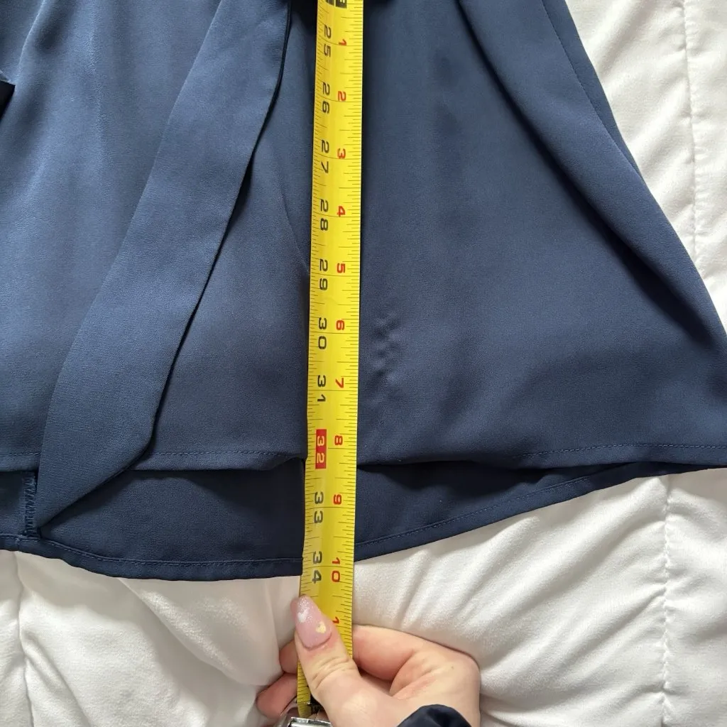 Express Dress Womens Size XS Blue Midi Lace Long Sleeve Vampire Grunge Gothic - Image 6