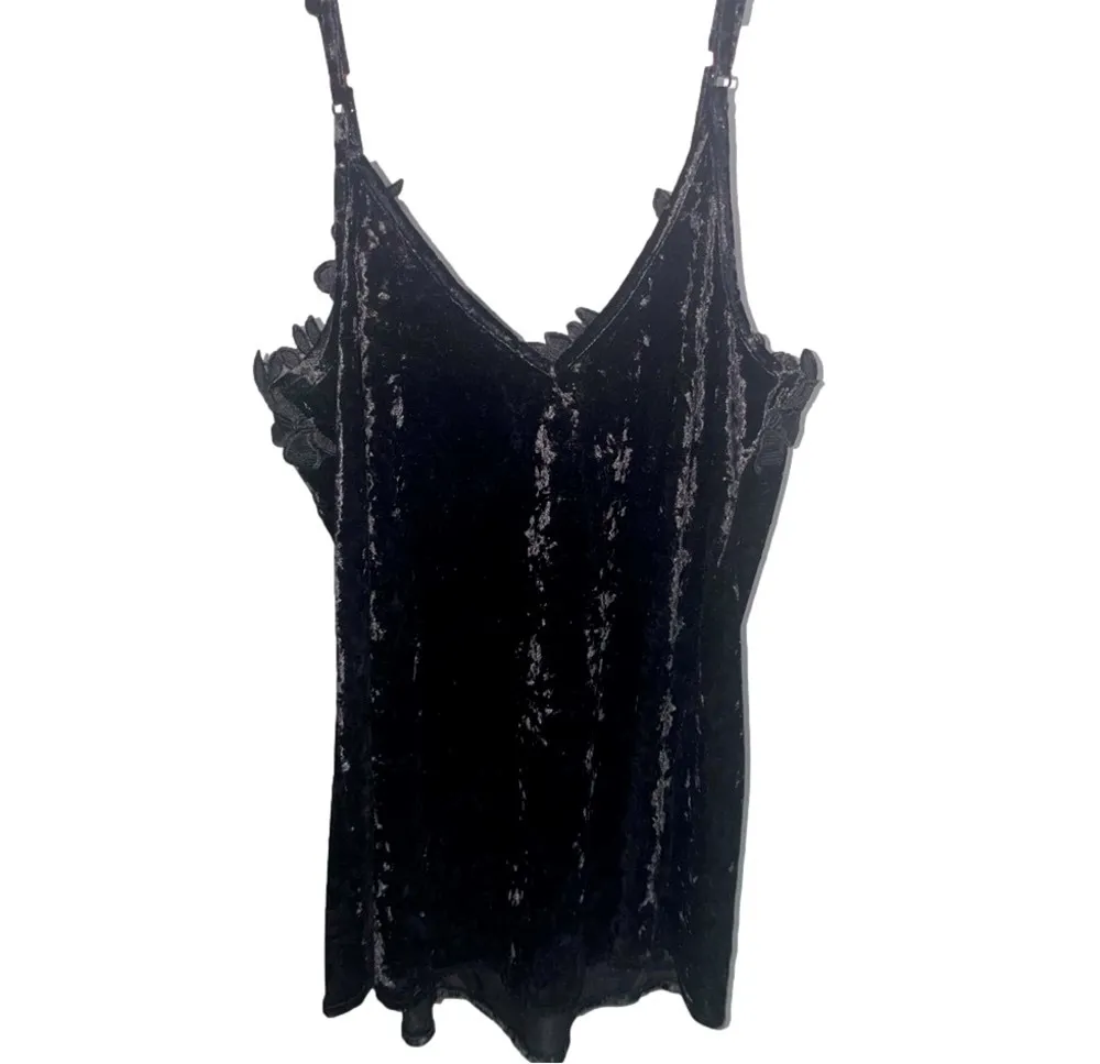 Oddi Cami Top Womens Small Velvet LaceTank Crochet Fairy Grunge Whimsigoth boho - Image 6