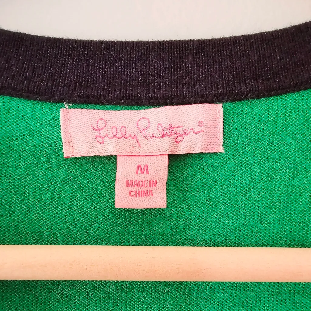 Lilly Pulitzer Cody Cardigan Green Vintage Size M - Image 4