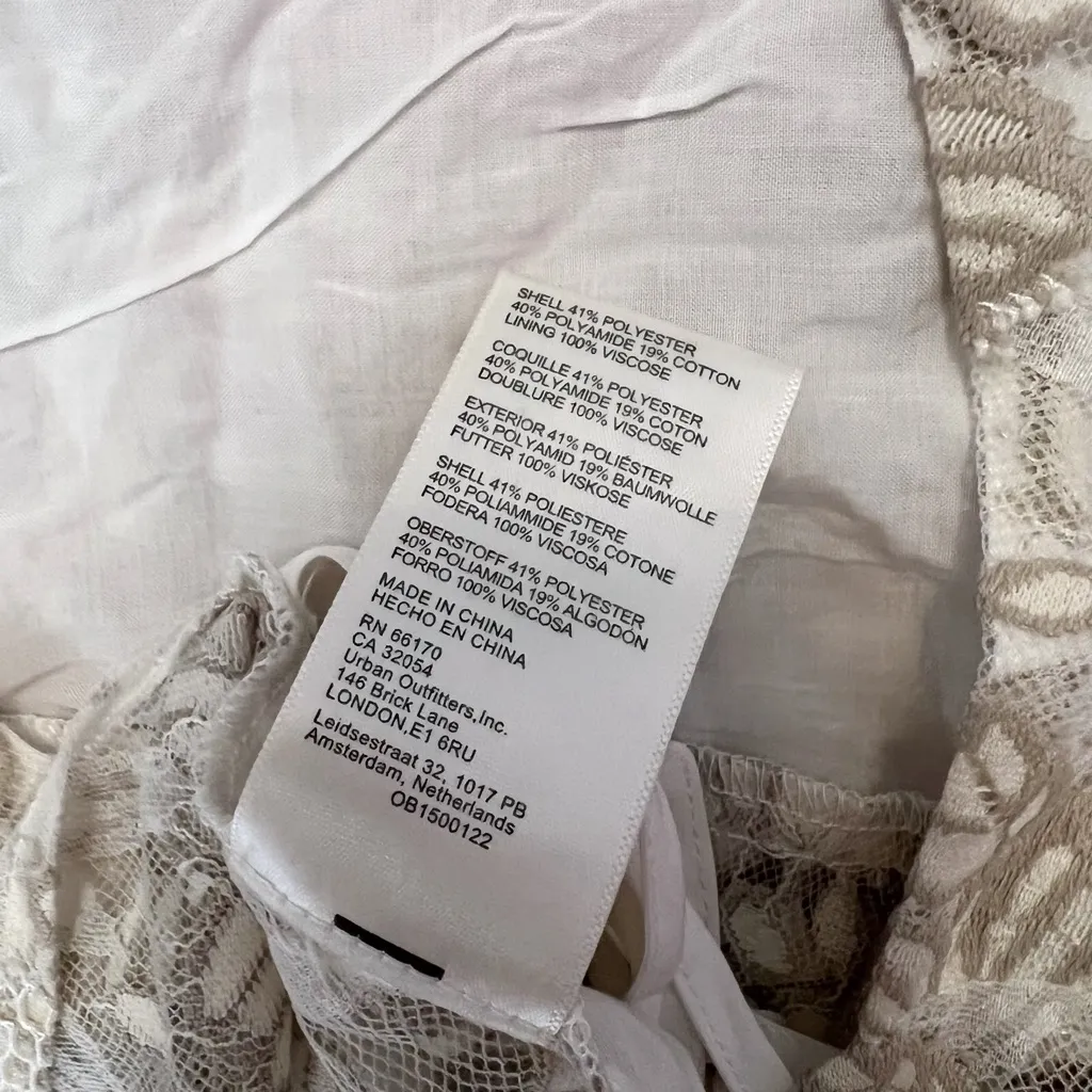 Free People Zoya Lace Tank White/Gray Cropped Tie Back Halter Neck Size Small - Image 7