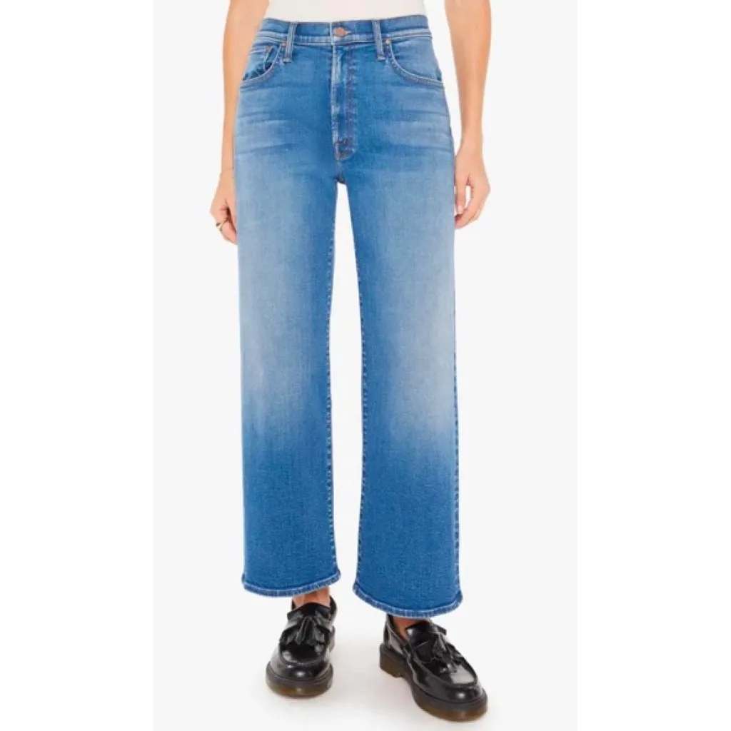 Mother Denim The Dodger Ankle High Rise Wide Leg Cropped Jeans Blue Plus Size 33 - Image 13