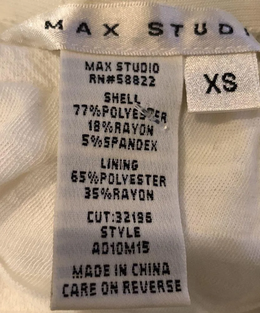 Max Studio Cream Ruffle Tiered Stretch Skirt-XS - Image 5