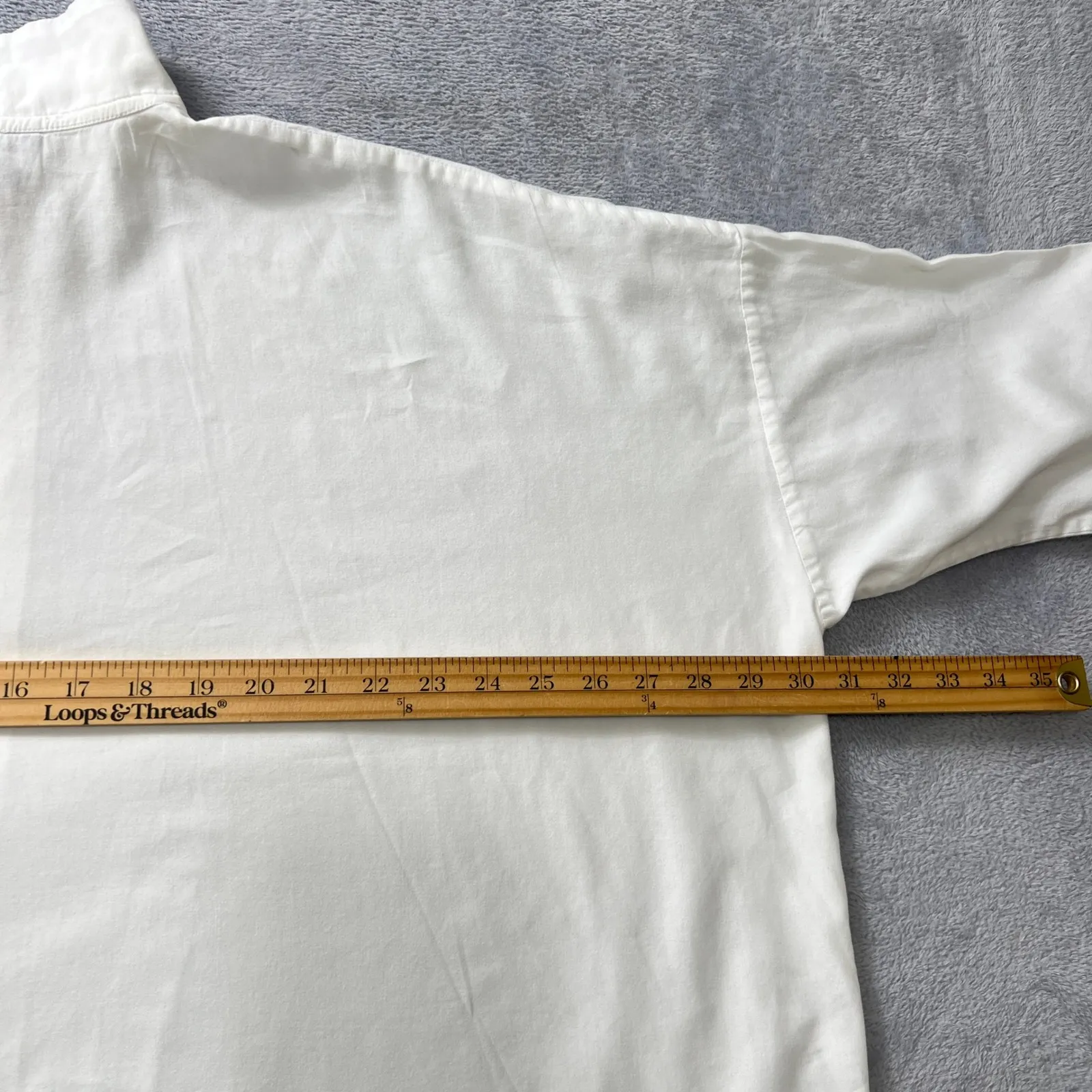 Eskandar‎ Wide Double Stand Collar Shirt White Cotton Oversized Button Front Top Size L - Image 10