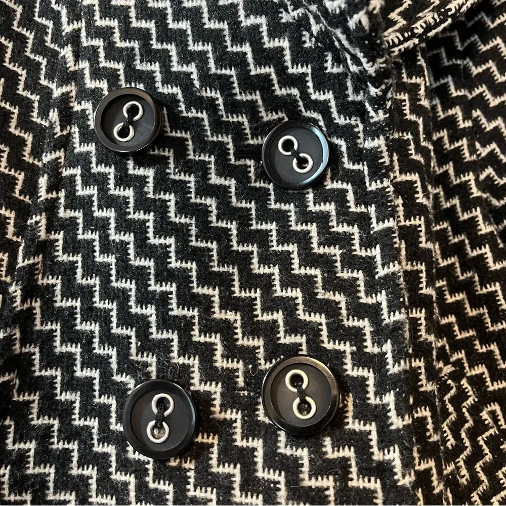 Sashimi Wool Blend Double Breasted Boxy Cut Coat - Image 5