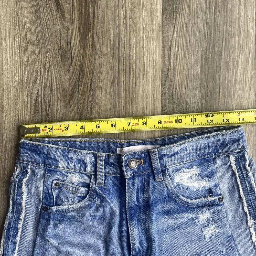 Zara Hi-Rise Cut Off Distressed Shorts Women's Size 4 Daisy Dukes Raw‎ Hem - Image 6