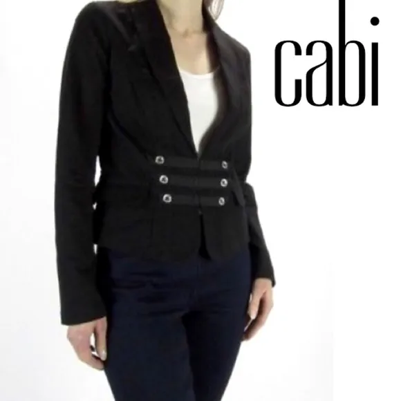 Cabi 329 Military Inspired Twill Jacket Black Women’s Size 2 - Image 2
