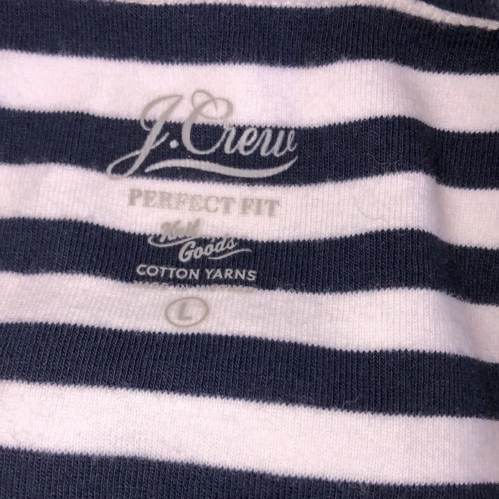 J crew perfect for stripe knit shirt size large cotton  yarns sustainable fabric - Image 3