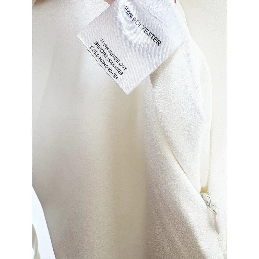 Sabo Skirt White Jumpsuit Size XS Short Sleeve Cut Out Back Bridal Lightweight - Image 7