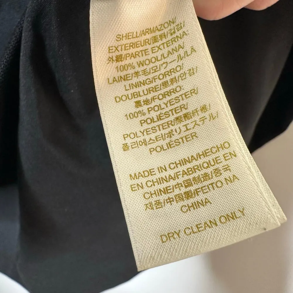 Kate Spade Pleated Button Down Wool Skirt Women's Black Size 4 - Image 6