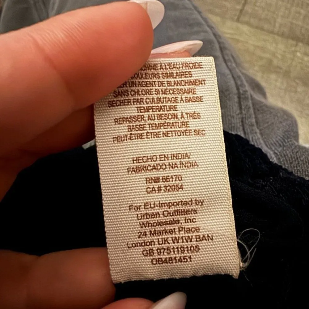 Free People Black Sheer Lace Embroidered Crop Top Tank Medium Purple Festival - Image 7