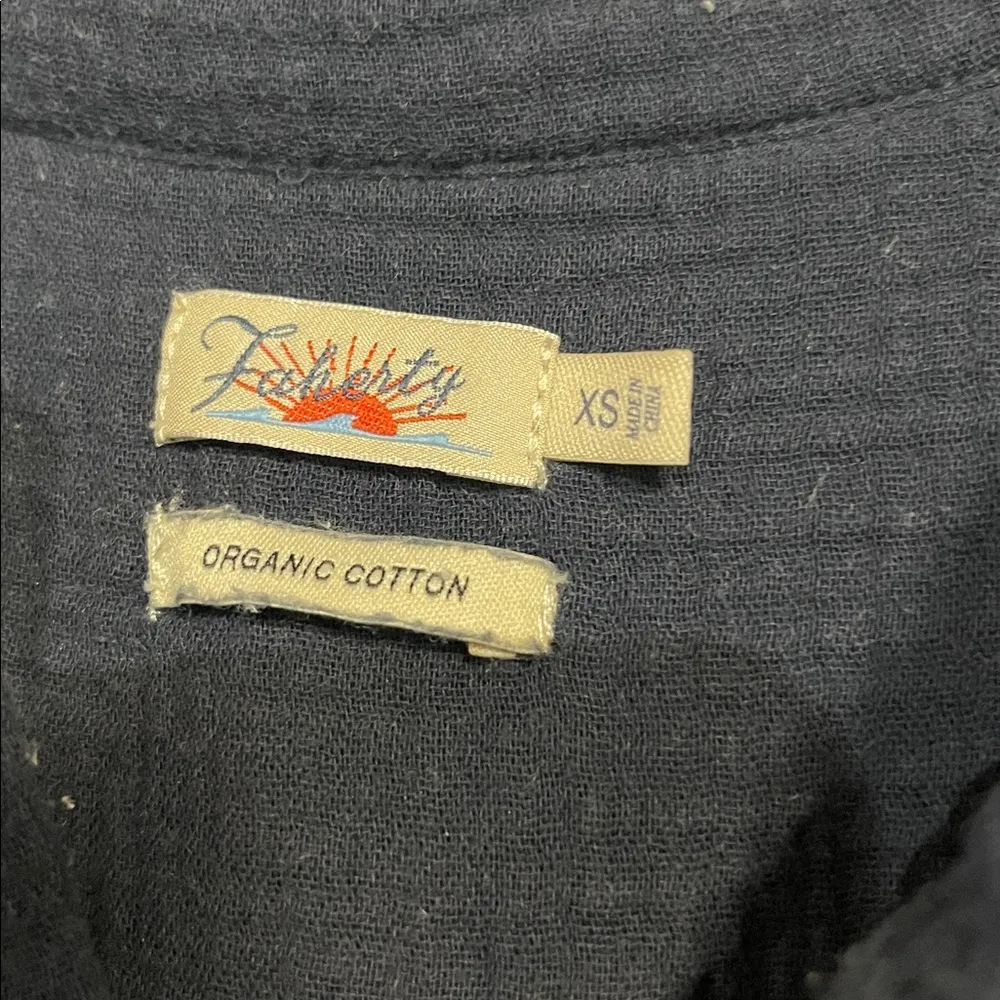 FAHERTY WOMENS DREAM DESMOND COTTON GAUZEY TOP BLOUSE NAVY BLUE XS - Image 3