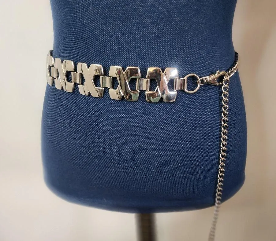 Silver Xs Chunky Chain Link Belt Adjustable - Image 2