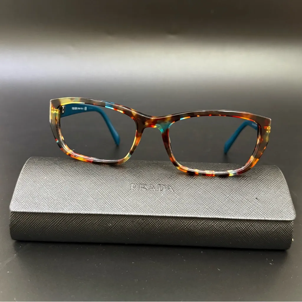 PRADA VPR 18O NAG-101 Blue Brown Tortoise 54-18-135 Eyeglass Frame - Image 4