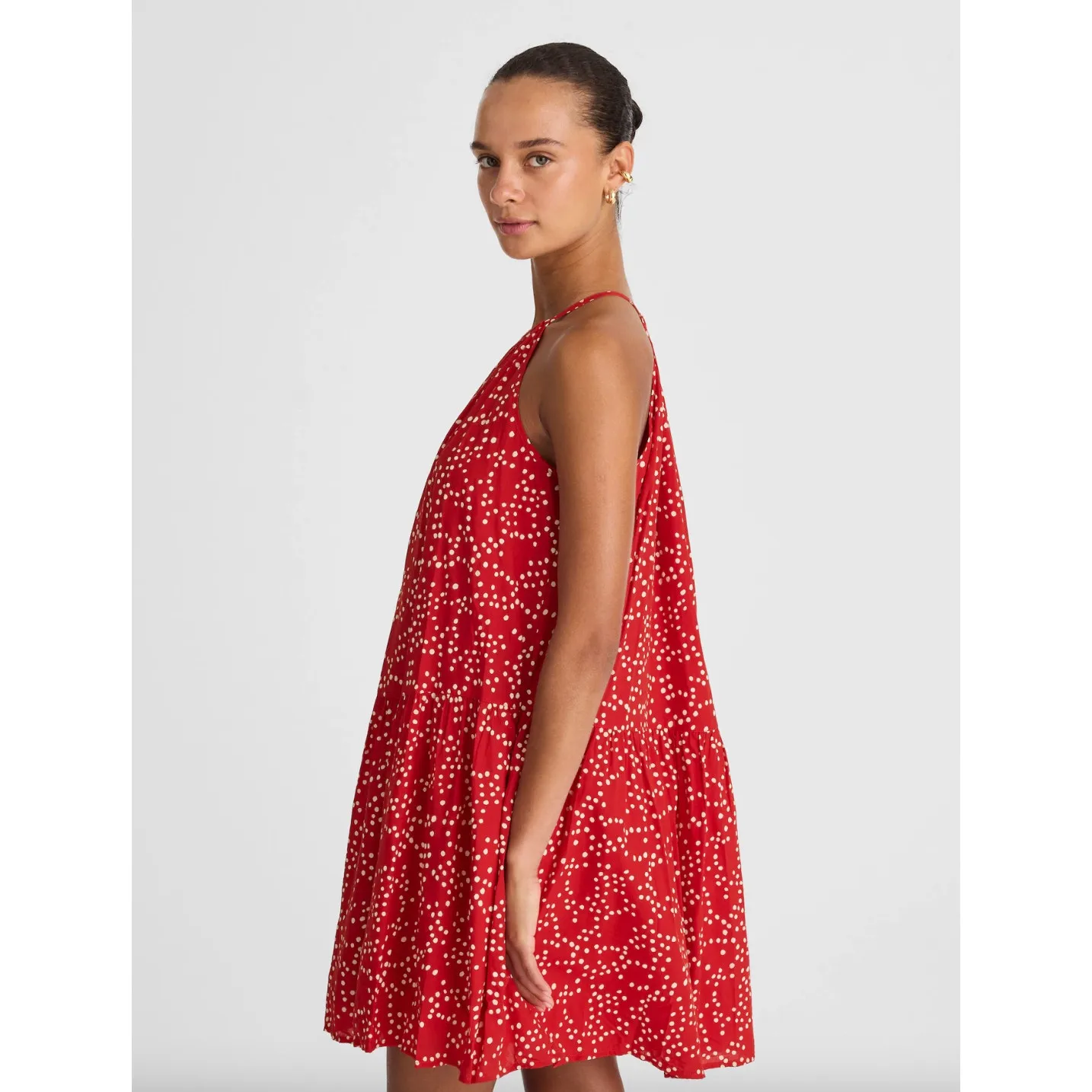 Madewell Drop Waist Mini Dress Polka Dot Trapeze Relaxed Festival Red XXL NWT - Image 3