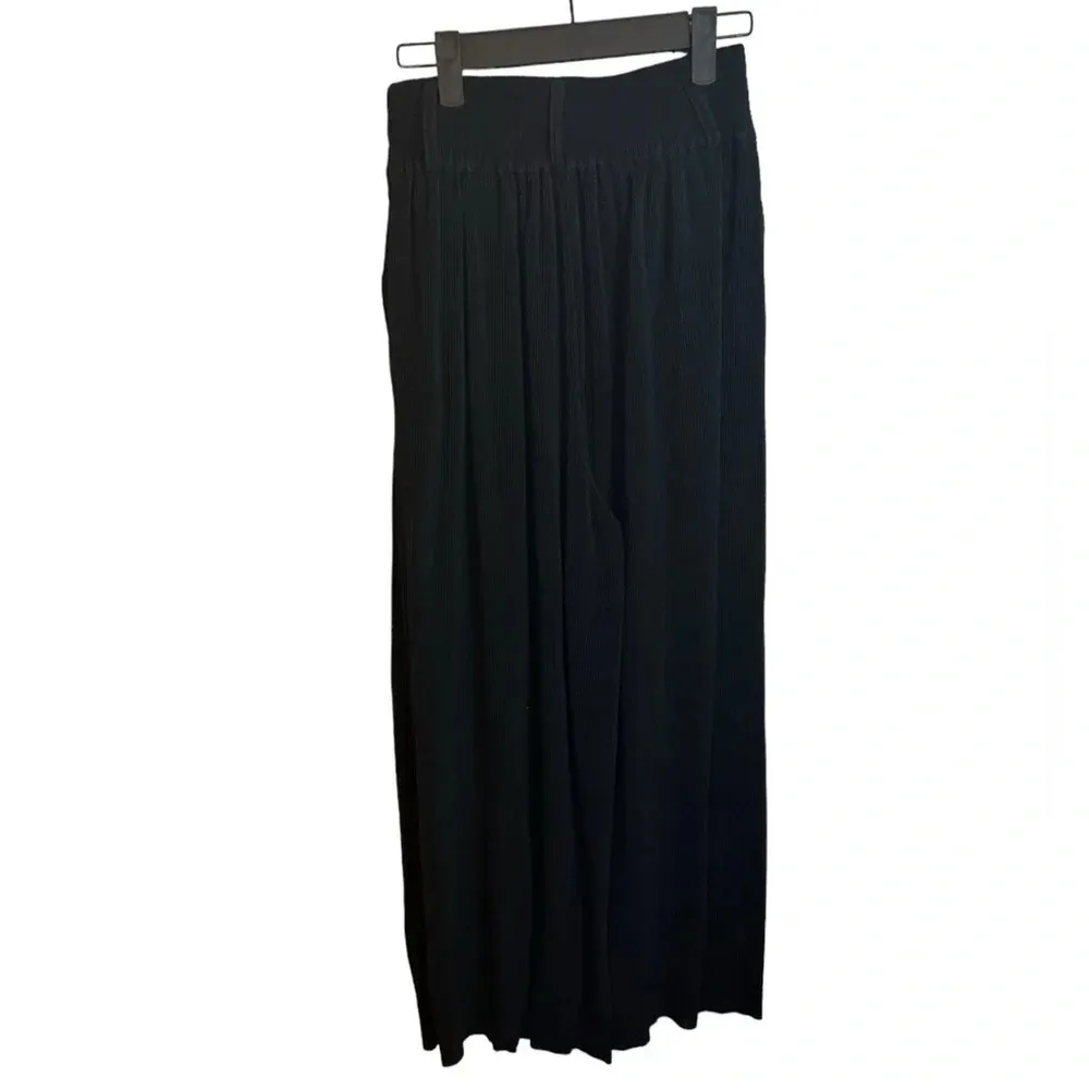 & OTHER STORIES BLACK RIBBED WIDE LEG PANTS - Image 3