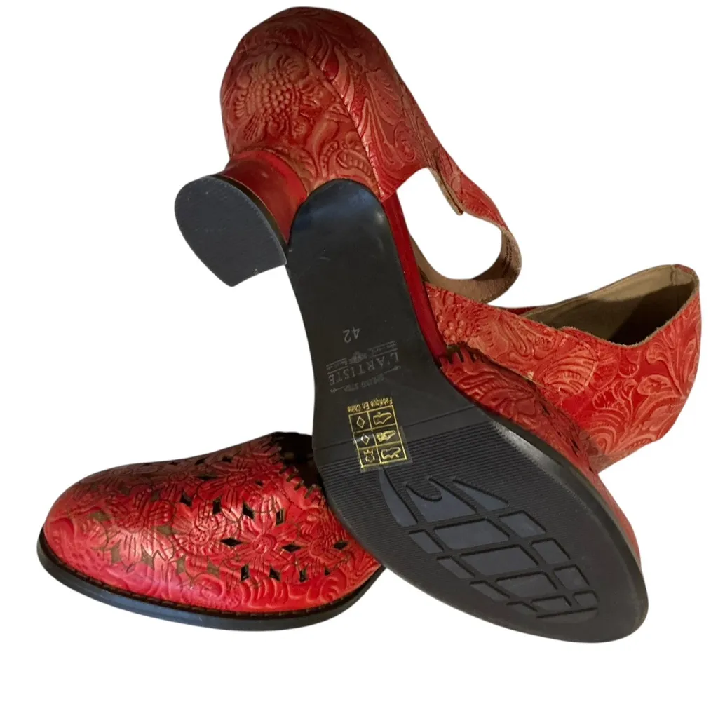 L’Artiste visionary leather Mary Jane shoes red size 42 /10.5-11 - Image 6