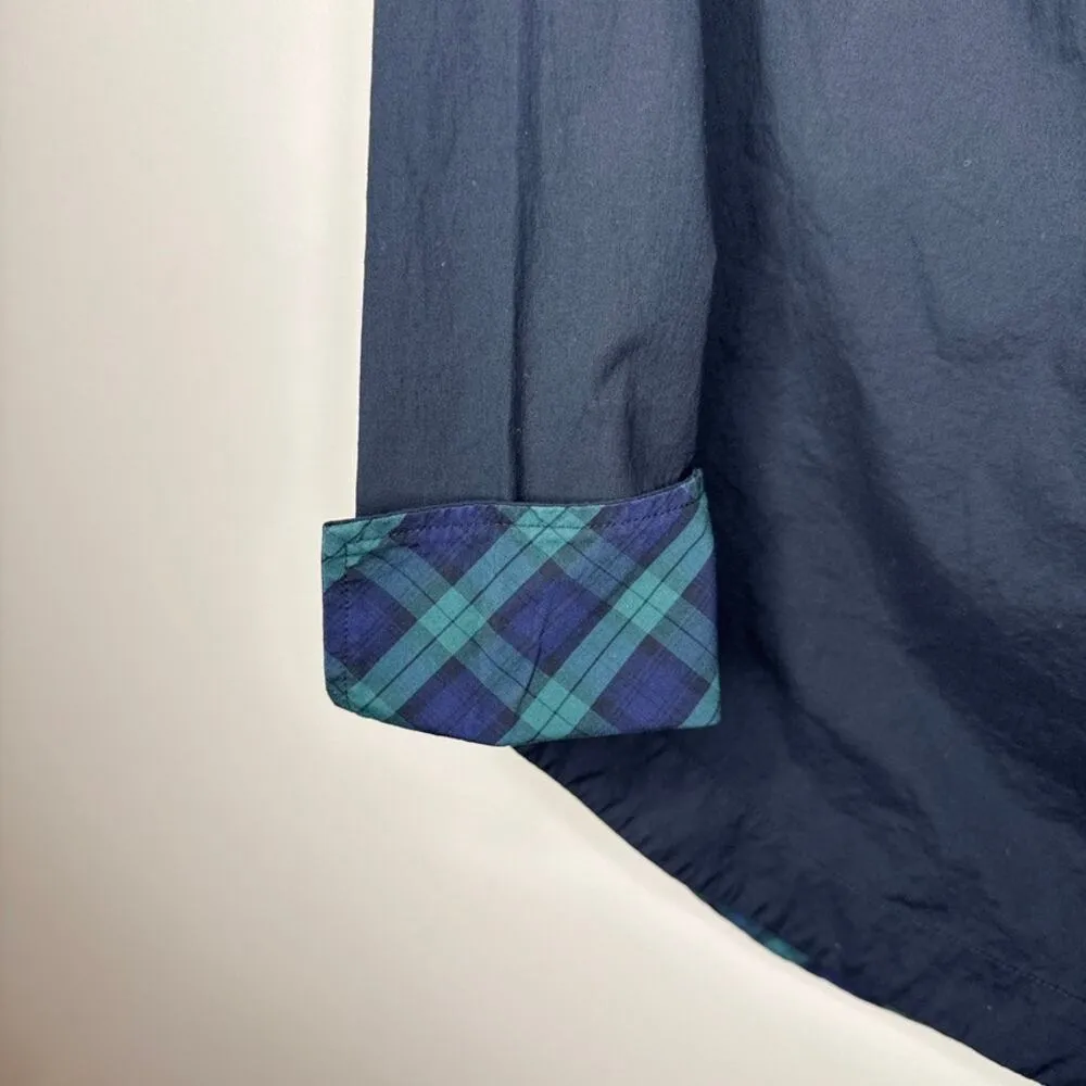 Vineyard Vines Small Pullover Ruffle V-Neck Tartan Plaid Trimmed Top Long Sleeve - Image 2