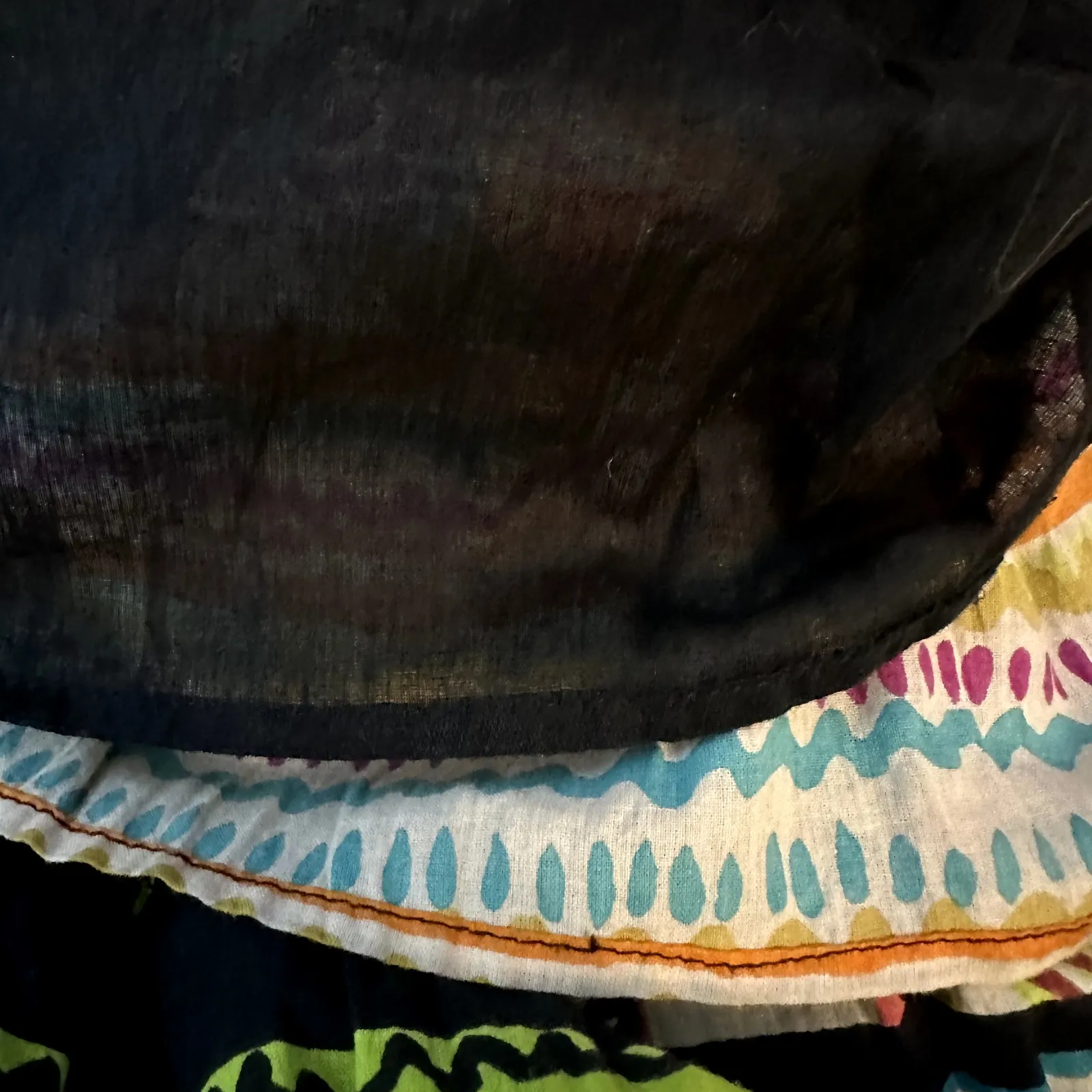 Soft Surroundings Summer Nights Maxi Skirt Boho Multi Pattern Beaded Small 29" - Image 3