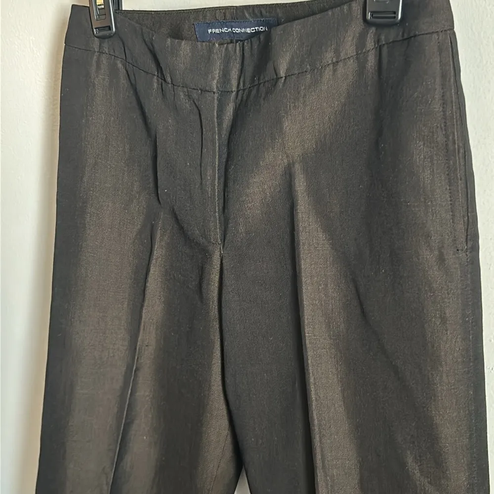 French Connection Women’s Wool and Linen Blend Brown Trouser Dress Pants Slacks - Image 4