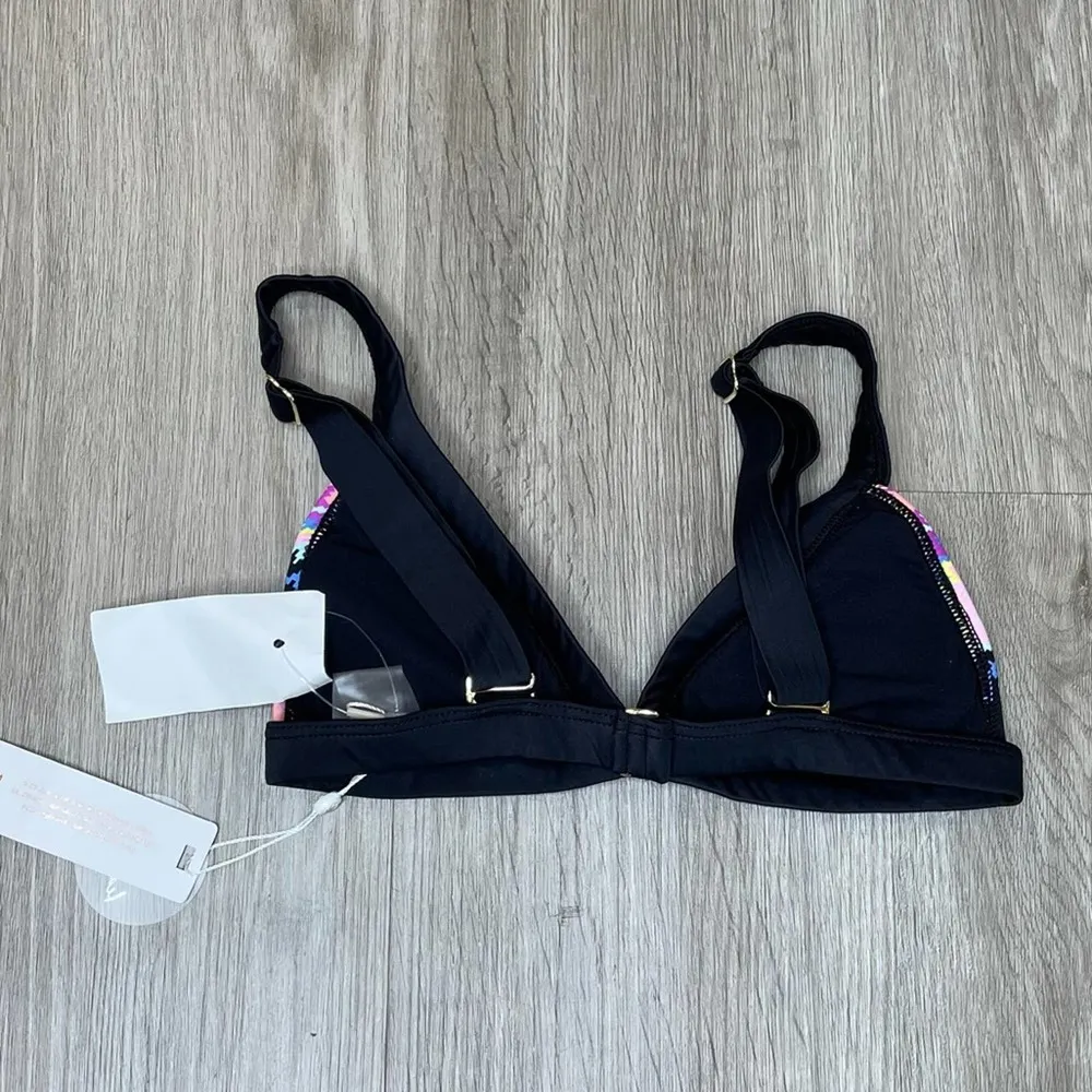 PILYQ Women's Black Multi Wide Strap Clara Mix Up Zig Zag Bikini Swim Top sz S - Image 3