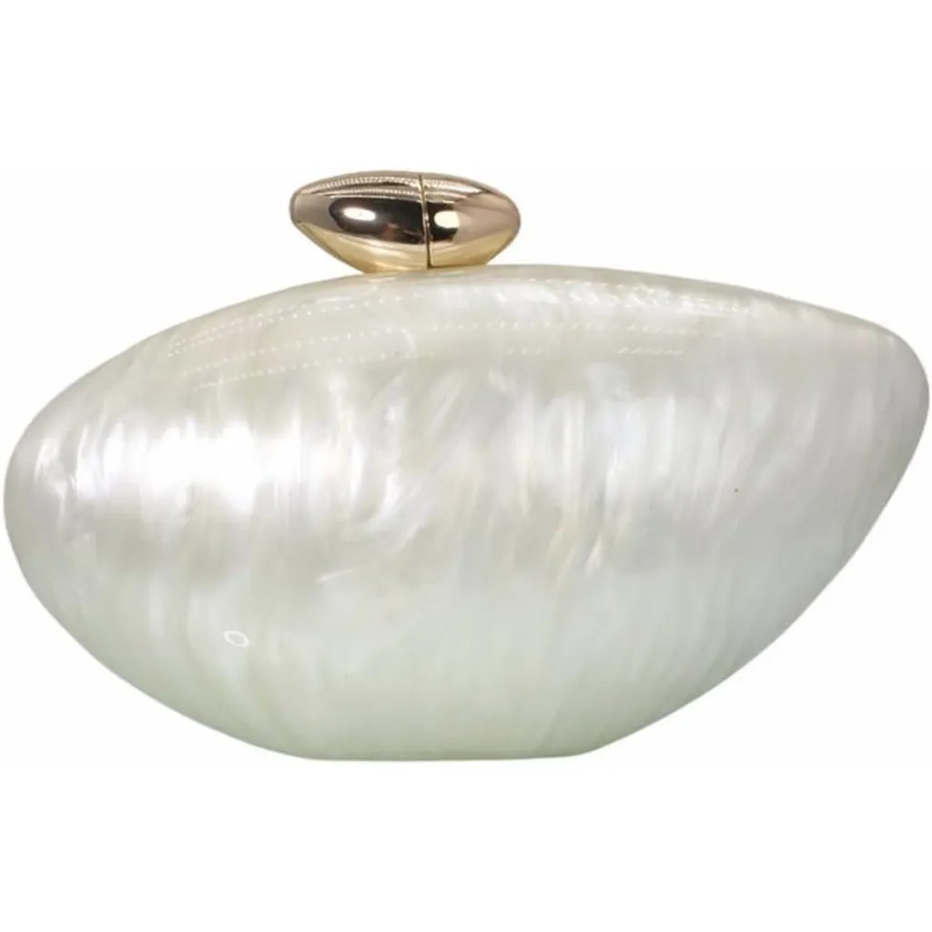 ⚡ Women's Trendy Shiny Shell Shape Lightweight Silver Gold Evening Clutch Bag - Image 3