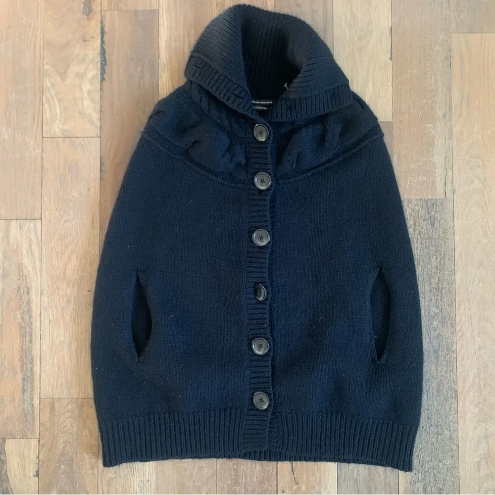 Club Monaco Black Knit Button-Up Vest Size Small - Image 2