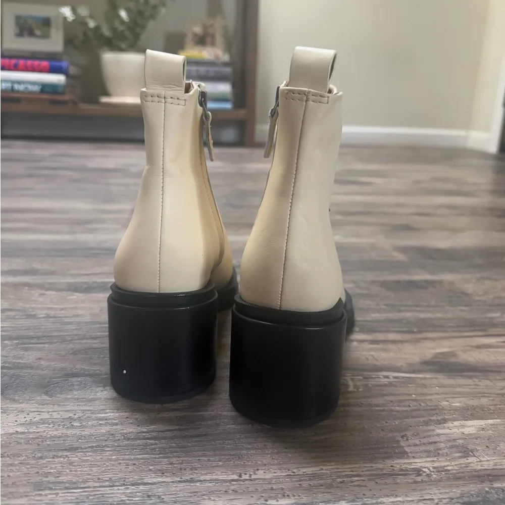 Franco Sarto Women's Cream Ankle Boots - Image 7