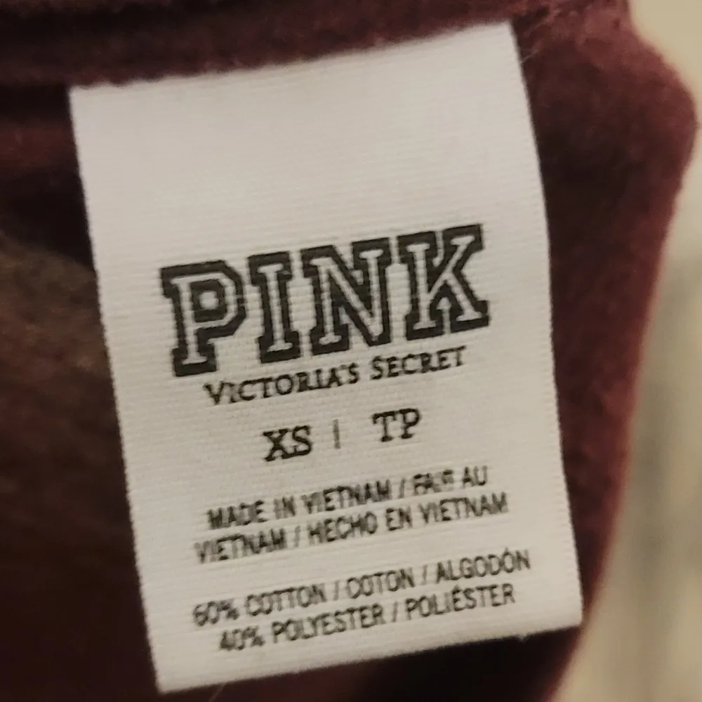 PINK Victoria's Secret Burgundy Short Sleeve T-Shirt XS - Image 2