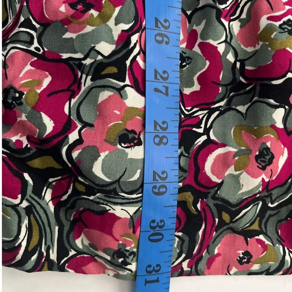 Pendleton Vintage Floral Pleated Rayon Midi Skirt Black‎ Pink USA Size 8 - Image 7