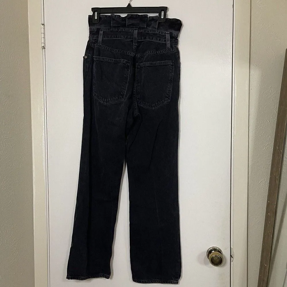 AGOLDE lettuce waist High waist black wash 90's denim jeans size US 29 - Image 6