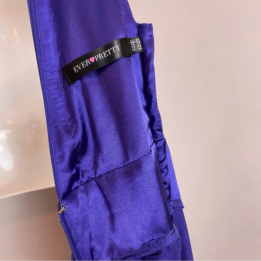 Ever Pretty Dress Prom Bridesmaid ALTERED‎ V-Neck High Slit Chiffon Satin Maxi - Image 13